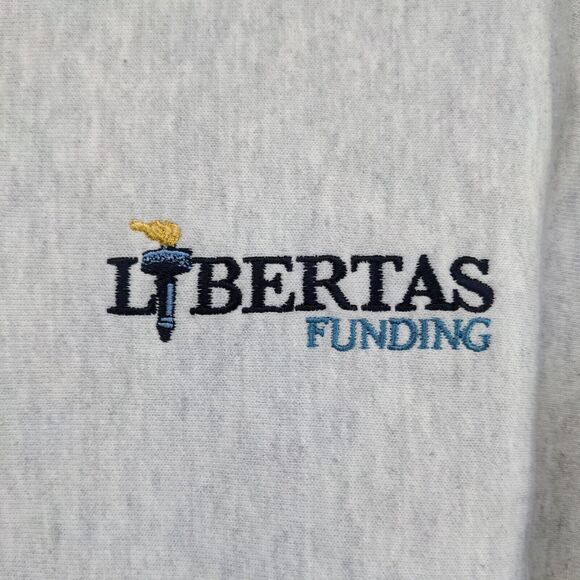 Champion Reverse Weave Men's Pullover Hoodie Gray Medium Libertas Big Logo - Picture 5 of 16